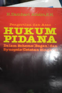 Pengertian dan Asas Hukum Pidana dalam Schema (bagan) dan Synopsis (Catatan Singkat)