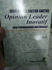 Image of Identifikasi Faktor-Faktor Opinion Leader Inovatif Bagi Pembangunan Masyarakat